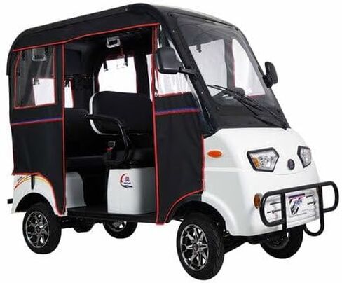 WOW 1200 Electric Mini Golf Cart with Lead Acid Battery, White and Black Exterior, Enclosed Passenger Design, 4-Wheel Configuration in Saudi Arabia
