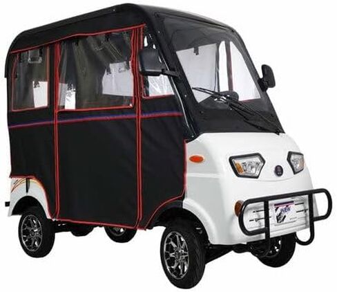 WOW 1200 Electric Mini Golf Cart with Lead Acid Battery, White and Black Exterior, Enclosed Passenger Design, 4-Wheel Configuration in Saudi Arabia