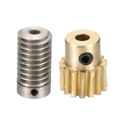 uxcell Worm Gear Set 35T 0.8 Module 1:35 Reduction Rate, Right Rotation Drive Gear Box Wheel Reduce Transmission Part (Brass Gear-4mm Bore, 1045 Steel Rod 8mm Bore) in Saudi Arabia
