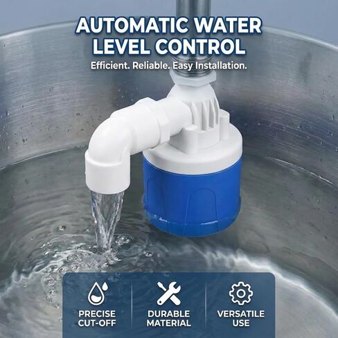 3/4 Inch Float Valve for Water Tank, 3 Pack Top Inlet Automatic Water Level Control Valve, Plastic Shut Off Float Valve for Livestock Waterer, Pond, Pool, Aquarium in Kuwait