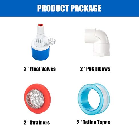 3/4 Inch Float Valve for Water Tank, 3 Pack Top Inlet Automatic Water Level Control Valve, Plastic Shut Off Float Valve for Livestock Waterer, Pond, Pool, Aquarium in Kuwait