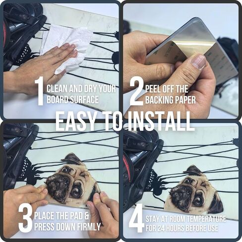 devembr Snowboard Stomp Pad for Pug Lovers, Funny Stomp Pads Snowboarding with 3D Bumps Design, PVC Material in Kuwait