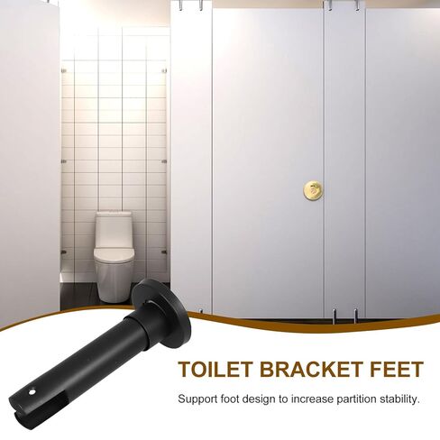 Luxshiny Adjustable 10cm Stainless Steel Toilet Support Foot for Restroom Partition Hardware Bracket Public Bathroom Stall Partition Fitting with Sturdy Stand in Kuwait