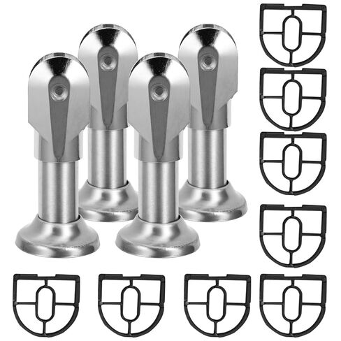 OUNONA Stainless Steel Bathroom Partition Foot Bracket 4pcs Set 10cm Support Legs Public Restroom Partition Fittings Hardware Random Style in Saudi Arabia