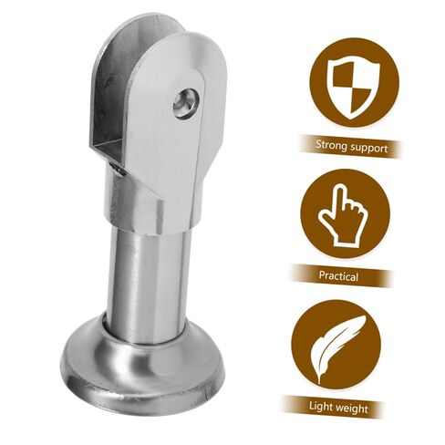 OUNONA Stainless Steel Bathroom Partition Foot Bracket 4pcs Set 10cm Support Legs Public Restroom Partition Fittings Hardware Random Style in Saudi Arabia