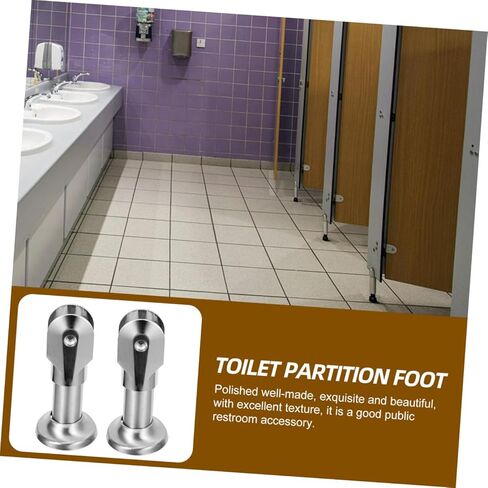 OUNONA Stainless Steel Bathroom Partition Foot Bracket 4pcs Set 10cm Support Legs Public Restroom Partition Fittings Hardware Random Style in Saudi Arabia