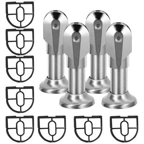 OUNONA Stainless Steel Bathroom Partition Foot Bracket 4pcs Set 10cm Support Legs Public Restroom Partition Fittings Hardware Random Style in Saudi Arabia