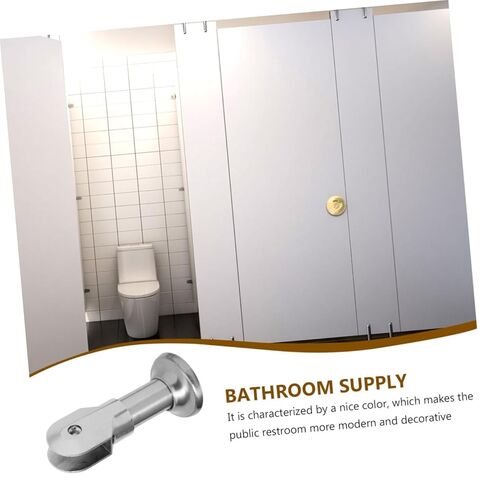 OUNONA Stainless Steel Bathroom Partition Foot Bracket 4pcs Set 10cm Support Legs Public Restroom Partition Fittings Hardware Random Style in Saudi Arabia