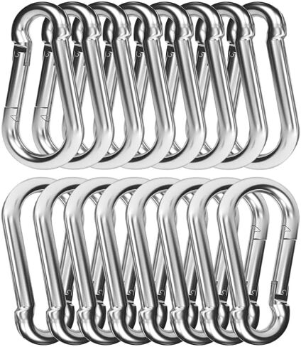Heavy Duty Spring Snap Hook Carabiners Bulk, 3" M8 5/16" Galvanized Steel Quick Link Clip, 500LB Capacity for Outdoor, Gym, Hammock, Swing, Trailer Chain in Saudi Arabia