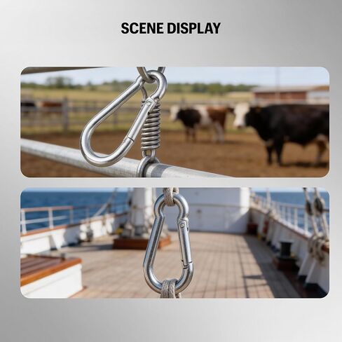 Heavy Duty Spring Snap Hook Carabiners Bulk, 3" M8 5/16" Galvanized Steel Quick Link Clip, 500LB Capacity for Outdoor, Gym, Hammock, Swing, Trailer Chain in Saudi Arabia