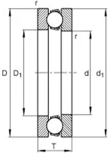 1 قطعة 51134 170x215x34 51134 متر 8134 ABEC-5 التوجه الكرات محوري الأخدود العميق in Kuwait
