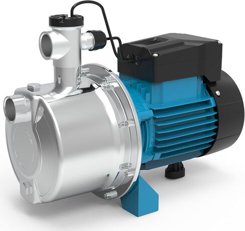 مضخة نفاثة معززة للتحكم الذكي بقوة 1.2 حصان، مضخة بئر ضحلة من الفولاذ المقاوم للصدأ بقوة 1200 جالون في الساعة 115 فولت مع تشغيل/إيقاف تلقائي للمنزل والحديقة وري المزرعة وأنظمة الرش، وضغط المياه المعزز in Kuwait