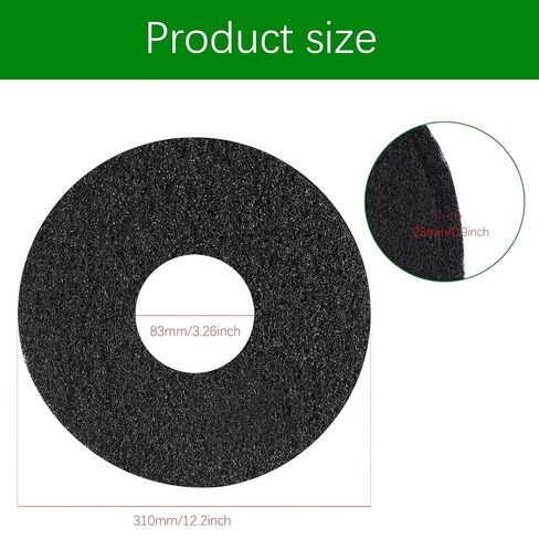 قرص تنظيف مقاس 12 بوصة لآلة الأرضية المدارية Oreck ORB550MC، وسادات تنظيف الأرضيات السوداء التجارية 437.071 للخرسانة النظيفة العميقة والأوساخ والبقع وبقع الطلاء، وتجريد الشمع أو اللمسة النهائية (عبوتان) in Kuwait