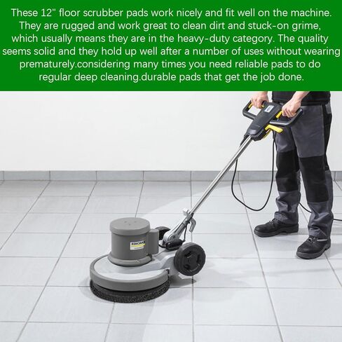 قرص تنظيف مقاس 12 بوصة لآلة الأرضية المدارية Oreck ORB550MC، وسادات تنظيف الأرضيات السوداء التجارية 437.071 للخرسانة النظيفة العميقة والأوساخ والبقع وبقع الطلاء، وتجريد الشمع أو اللمسة النهائية (عبوتان) in Kuwait