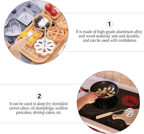 Hemoton Fried Snack Mold Portable Household Kitchen Cooking Utensil 10.23X3.54X2.95In Rosette Waffle Frying Mold for Carrot Cake Dumplings Shrimp Cakes in Saudi Arabia