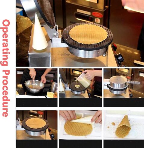 Double Station Ice Cream Waffle Cone Maker Machine Commercial Electric Egg Roll Cone Baker Non-Stick Waffle Roll Maker 110V 2400W in Saudi Arabia