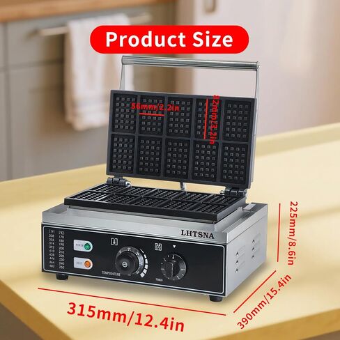 Commercial Industrial Rectangular Classic Waffle Maker,10pcs Belgian Waffles, Electric Non-Stick Waffle Iron for Family, Restaurants, Snacks in Saudi Arabia