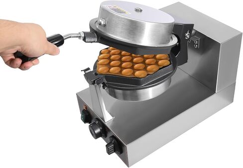 Electric Waffle Maker Machine 1300W with Non-Stick Plates, Hexagonal Bubble Waffle Iron 122-572℉/50-300℃ Adjustable Temperature & Timer, Stainless Steel for Home & Commercial Use in Saudi Arabia