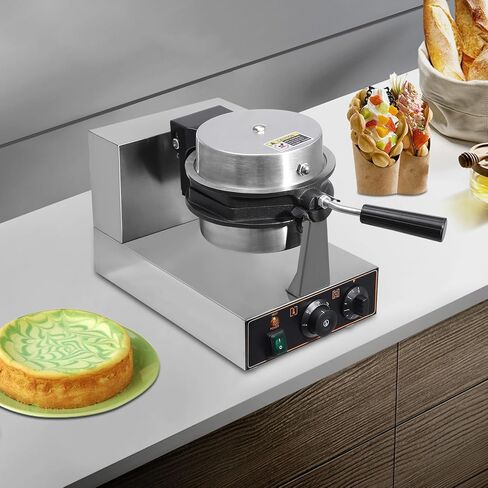 Electric Waffle Maker Machine 1300W with Non-Stick Plates, Hexagonal Bubble Waffle Iron 122-572℉/50-300℃ Adjustable Temperature & Timer, Stainless Steel for Home & Commercial Use in Saudi Arabia