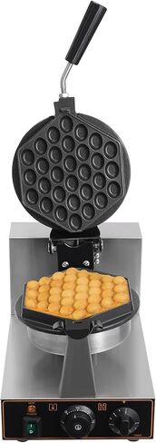 Electric Waffle Maker Machine 1300W with Non-Stick Plates, Hexagonal Bubble Waffle Iron 122-572℉/50-300℃ Adjustable Temperature & Timer, Stainless Steel for Home & Commercial Use in Saudi Arabia