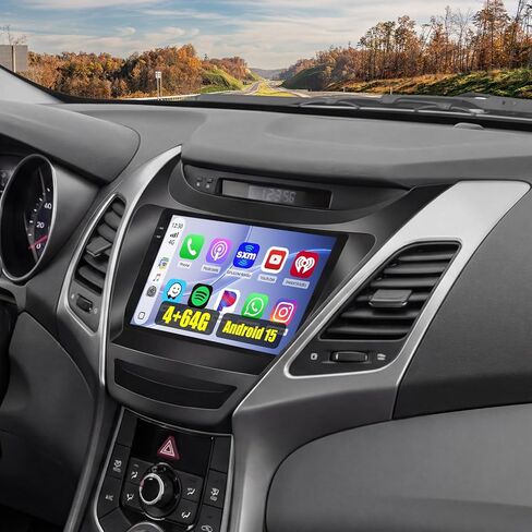 Hikity 4+64g Android 13 Stereo Car Stereo for Hyundai Elantra 2014-2016 Radio ، 9 بوصة راديو شاشة تعمل باللمس مع Apple Carplay Android Auto ، Bluetooth GPS wifi 36eq dsp fm rds swc+mic in Kuwait