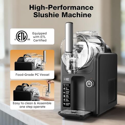 Slushie Machine for Home, 85oz Slushy and Ice Cream Maker No Ice Needed, Frozen Drink Maker with 5 Presets, Quiet, Auto-Clean, LED Display, Slushy Machine for Margaritas,Milkshakes,Frappés and More in Kuwait