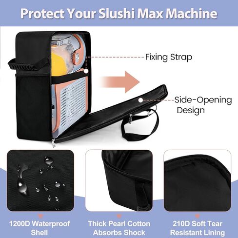 Slushi Bag for Ninja Slushie Max FS605 Series, Portable Slushie Accessories, Travel Carrying Bag Case Cover for Ninja SLUSHi Max Smart Frozen Drink Maker - Side Opening, Black in Saudi Arabia