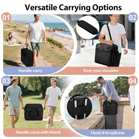Slushi Bag for Ninja Slushie Max FS605 Series, Portable Slushie Accessories, Travel Carrying Bag Case Cover for Ninja SLUSHi Max Smart Frozen Drink Maker - Side Opening, Black in Saudi Arabia