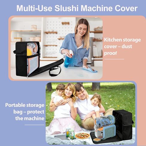 Slushi Bag for Ninja Slushie Max FS605 Series, Portable Slushie Accessories, Travel Carrying Bag Case Cover for Ninja SLUSHi Max Smart Frozen Drink Maker - Side Opening, Black in Saudi Arabia