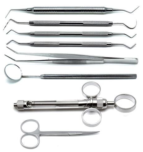 Dental Crown Prep Tray Setup Stainless Steel Instruments Set of 8 in Saudi Arabia