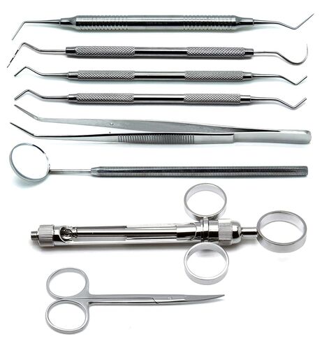 Dental Crown Prep Tray Setup Stainless Steel Instruments Set of 8 in Saudi Arabia