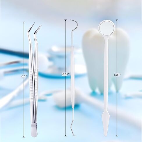 20 Sets Disposable Dental Tools for Teeth Inspection, 5 Pcs Sterile Packaging Teeth Cleaning Tools, Dental Mirror Explorer Probe Plier Family Oral Care Tool in Saudi Arabia