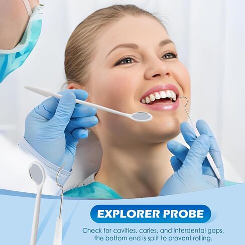 20 Sets Disposable Dental Tools for Teeth Inspection, 5 Pcs Sterile Packaging Teeth Cleaning Tools, Dental Mirror Explorer Probe Plier Family Oral Care Tool in Saudi Arabia