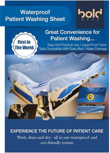 Patient Washing Sheet with Drainage Hose - Waterproof Bed Pad & Portable In-Bed Shower Bathing Kit for Bedridden, Elderly & Disabled - Reusable Medical Basin & Caregiver Aid in Saudi Arabia