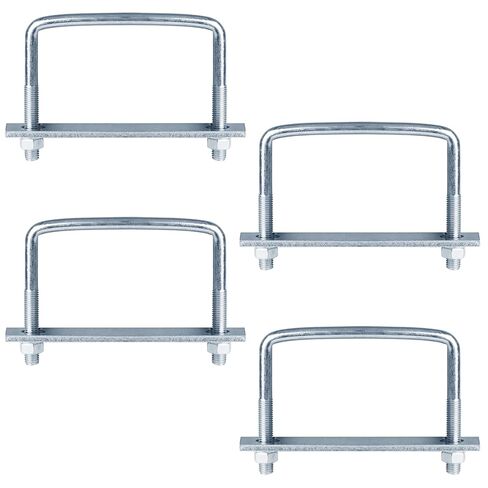 4 Pcs 5 inch Wide Square U-Bolts, 1/2" x 5-1/8" x 4", Electro-Galvanized Steel in Saudi Arabia