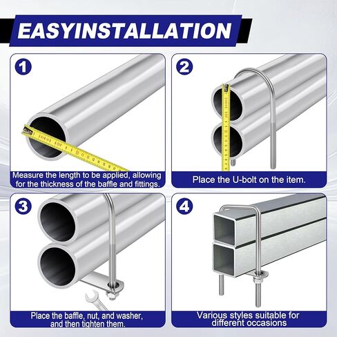 4 مجموعات M12 مربعة على شكل حرف U بعرض 2 بوصة، 1/2 بوصة × 2-1/16 بوصة عرض × 6-1/2 بوصة طول 304 مسمار على شكل حرف U من الفولاذ المقاوم للصدأ شديد التحمل لمقطورة القارب مع صواميل ولوحة مسمار وغسالات (4، M12 × 2-1/16 بوصة عرض × 6-1/2 بوصة طول) in Kuwait