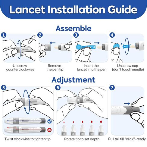 G-425-3 مجموعة أدوات مراقبة نسبة الجلوكوز في الدم، 100 شريط اختبار، 100 مشارط، 1 جهاز مراقبة نسبة السكر في الدم، 1 محلول تحكم، 1 جهاز وخز، مجموعة اختبار مرض السكري، بدون ترميز، شاشة كبيرة، جهاز قياس السكر للاستخدام المنزلي in Kuwait