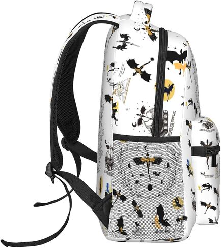 Fourth Backpack Fashion Dragon Wing Bag Casual College Bag Travel Zipper Bookbag Hiking Shoulder Daypack Gift for Book Lovers (White) in Saudi Arabia