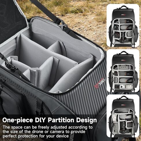 STARTRC Outdoor Backpack 40L for DJI Mavic 4 Pro/Air 3S/Avata2/Mini 5 pro Drone and Accessories, can Accommodate 2-3 Drones or Cameras，One-piece DlY Partition Design in Saudi Arabia