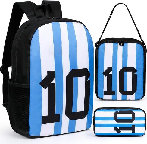 16 Inch Argentina Backpacks - Waterproof Lightweight Large Backpacks with Miami Soccer Lunch Bag for Outdoor Travel Work Picnic Hiking Fishing in Saudi Arabia