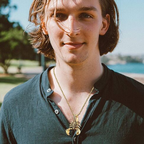 Cupimatch Gothic Biker Mens Large Heavy Stainless Steel Scorpion King Pendant Necklace with 22 Inch Chain in Kuwait