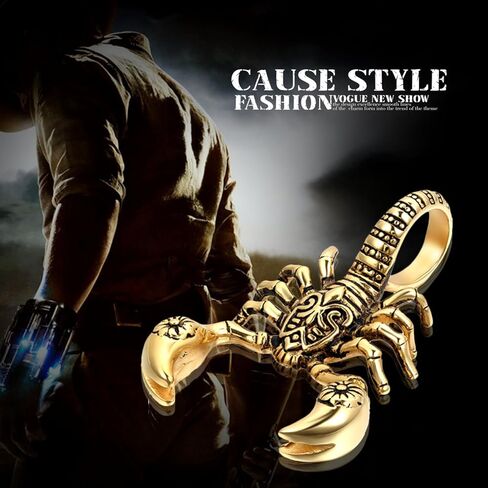 Cupimatch Gothic Biker Mens Large Heavy Stainless Steel Scorpion King Pendant Necklace with 22 Inch Chain in Kuwait