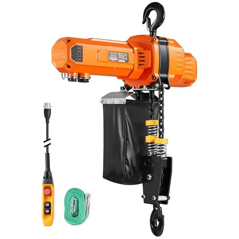 VEVOR 2-Speed Electric Chain Hoist 2200 lbs, 20ft Lifting Height, 120V 60Hz Single Phase Overhead Crane with 15 ft Wired Remote Control, G100 Chain Electric Lift Hoist for Factory, Warehouse, Garage in Kuwait