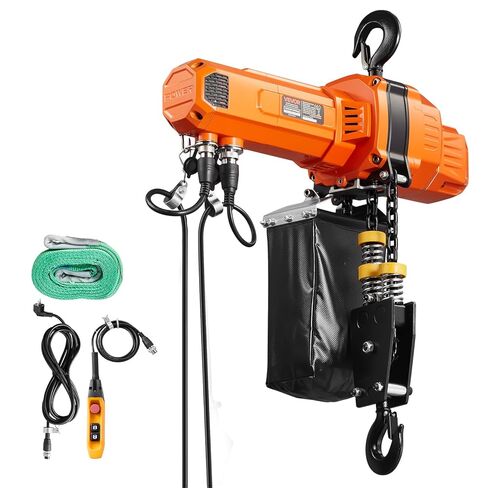 VEVOR 2-Speed Electric Chain Hoist 2200 lbs, 20ft Lifting Height, 120V 60Hz Single Phase Overhead Crane with 15 ft Wired Remote Control, G100 Chain Electric Lift Hoist for Factory, Warehouse, Garage in Kuwait