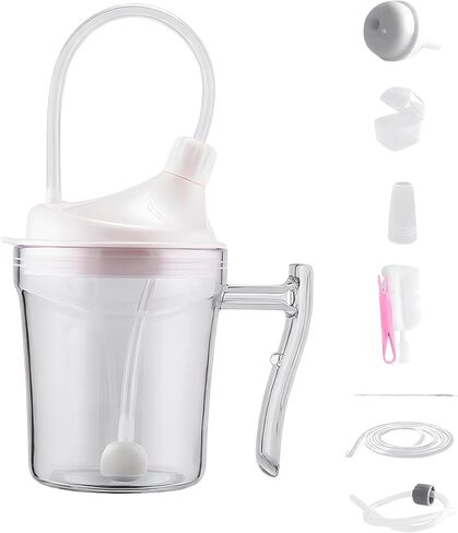 350 Ml Anti-Choking Cup with Ball for Adults, Soft Nozzle, 90° Rotation, Straw Included in Saudi Arabia