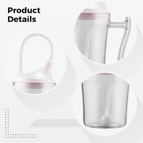 350 Ml Anti-Choking Cup with Ball for Adults, Soft Nozzle, 90° Rotation, Straw Included in Saudi Arabia