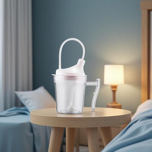 350 Ml Anti-Choking Cup with Ball for Adults, Soft Nozzle, 90° Rotation, Straw Included in Saudi Arabia
