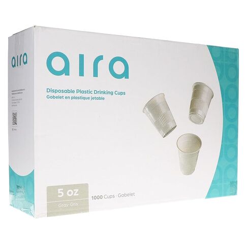 Aira 109256 Plastic Disposable Drinking Cups Gray 1000/Cs 5 Oz in Saudi Arabia