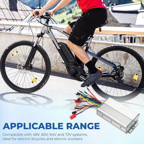 Dual Mode 12-Tube 48V 60V 64V 72V 1000W 1500W Brushless Motor Speed Controller DC Universal Replacement for High Power E-Bike Scooter (Silver) in Saudi Arabia