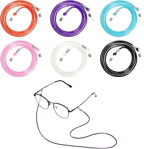 6 قطع من حبال حزام النظارات الشمسية، 6 ألوان، حزام نظارات عملي، حامل نظارات حول الرقبة، سلسلة النظارة in Kuwait